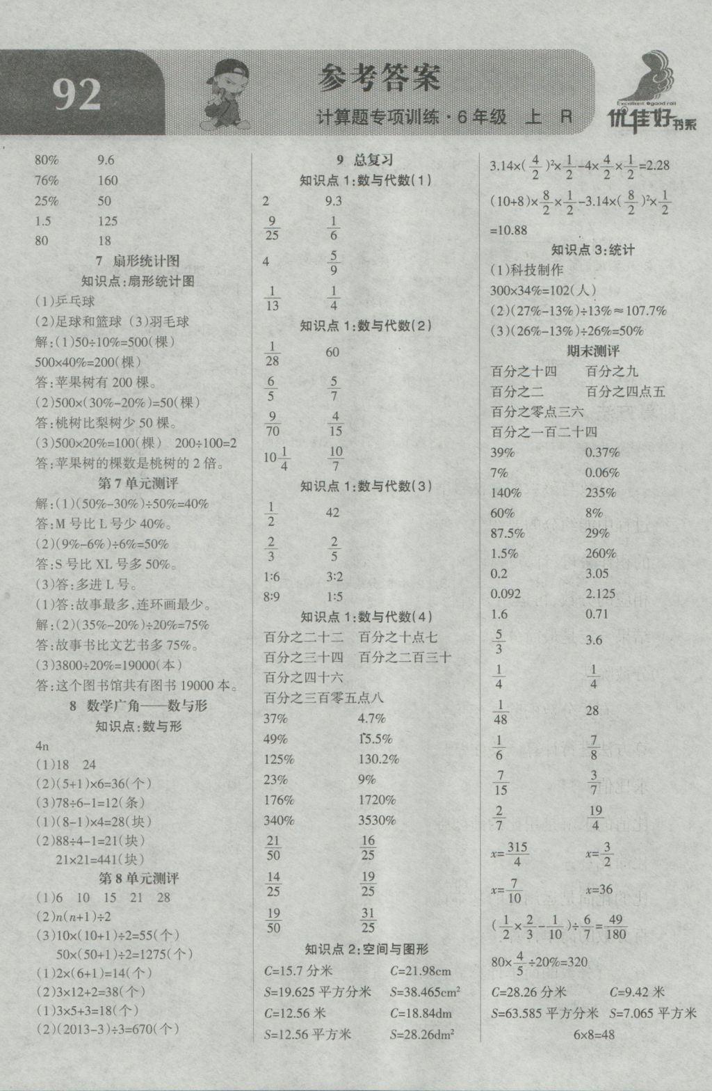 2016年小學(xué)數(shù)學(xué)計(jì)算題專項(xiàng)訓(xùn)練六年級(jí)上冊人教版 參考答案第6頁