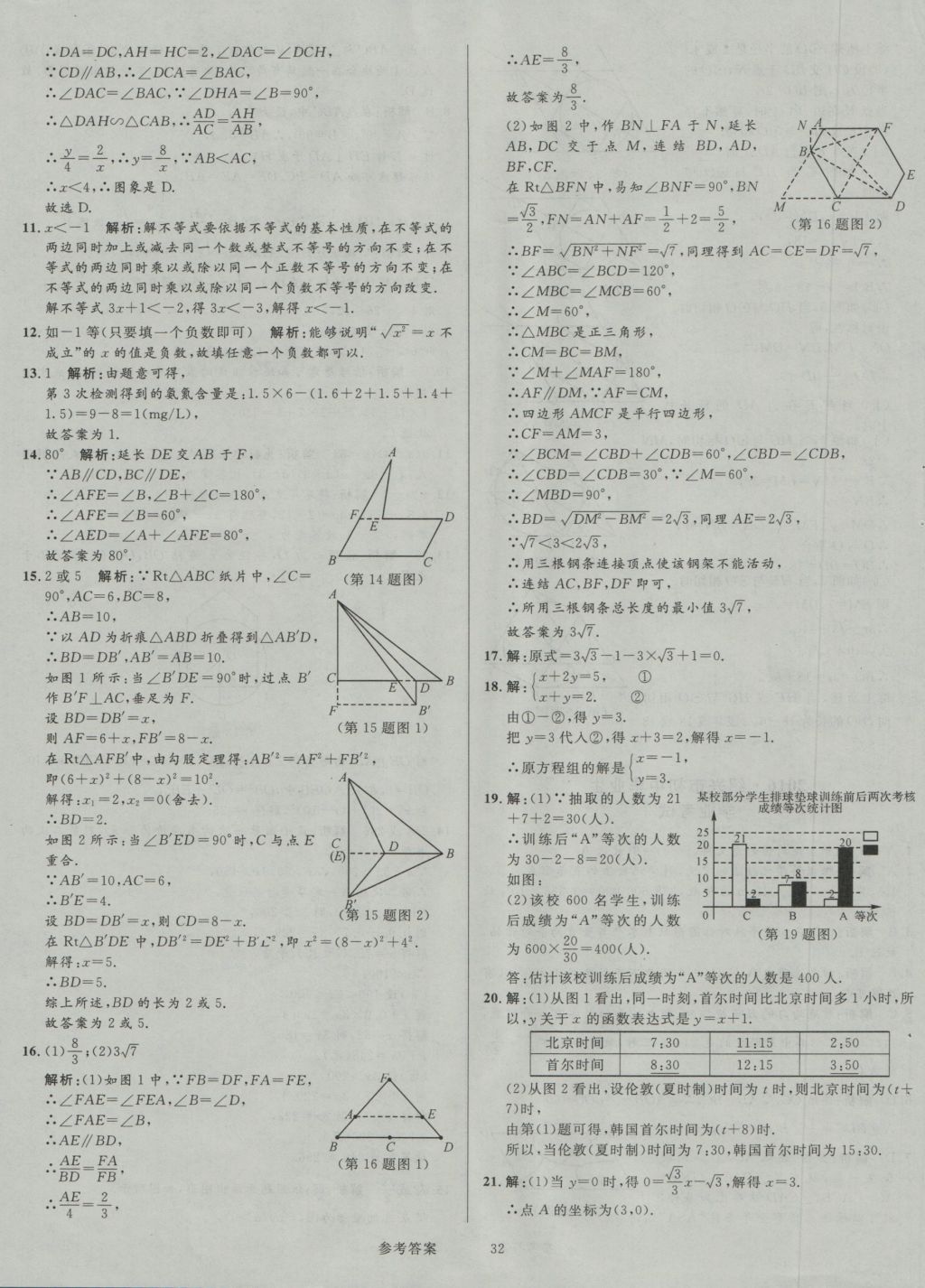 2017年中考真題匯編數(shù)學(xué) 參考答案第32頁(yè)