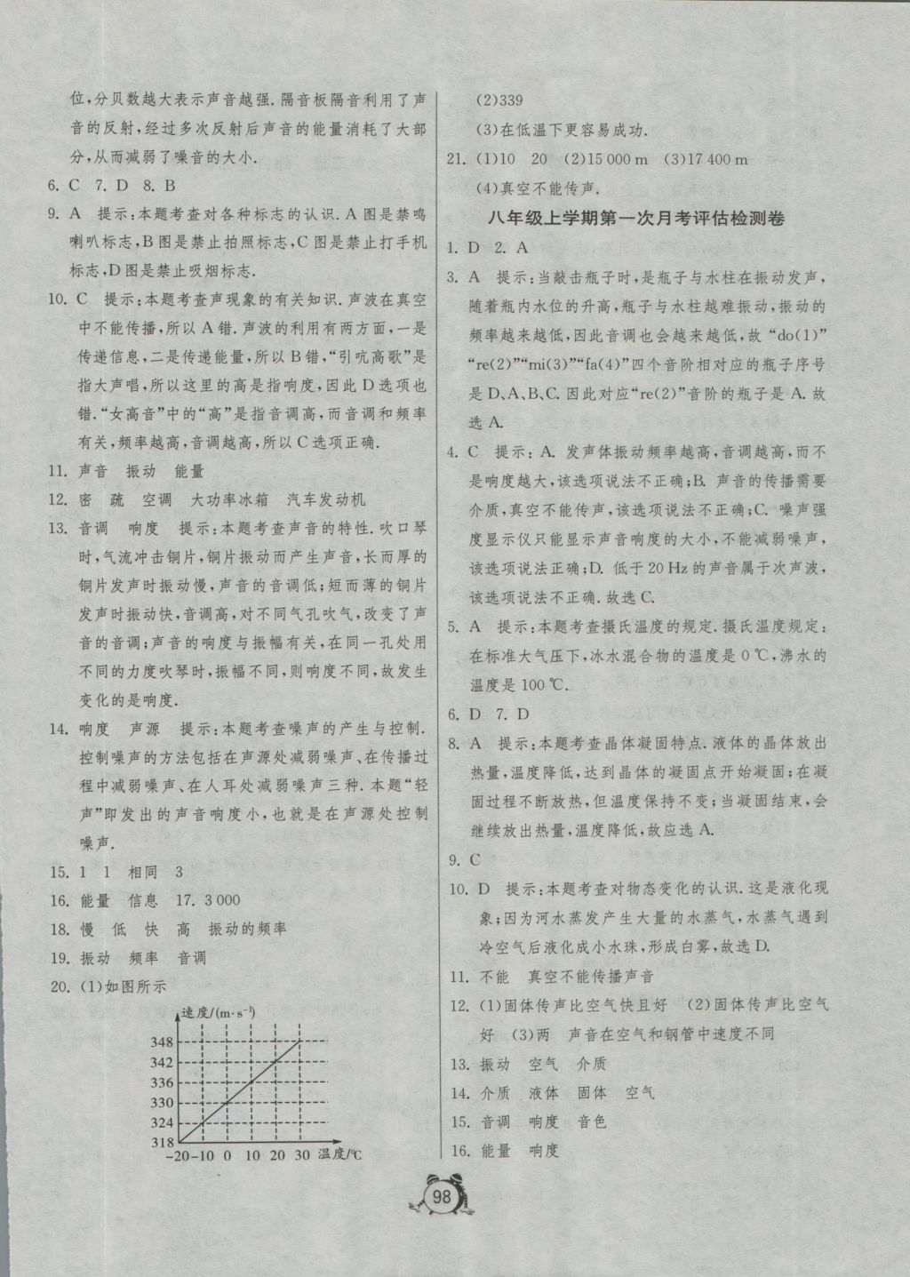 2016年單元雙測(cè)全程提優(yōu)測(cè)評(píng)卷八年級(jí)物理上冊(cè)蘇科版 參考答案第2頁(yè)