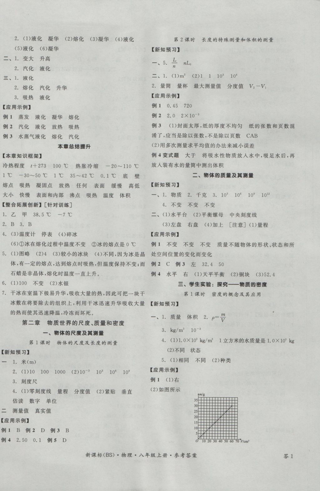 2016年全品學練考八年級物理上冊北師大版 參考答案第2頁