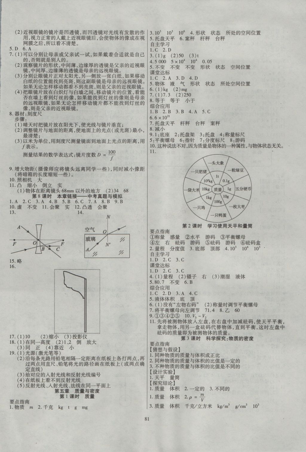 2016年导学与演练八年级物理上册沪科版 参考答案第5页