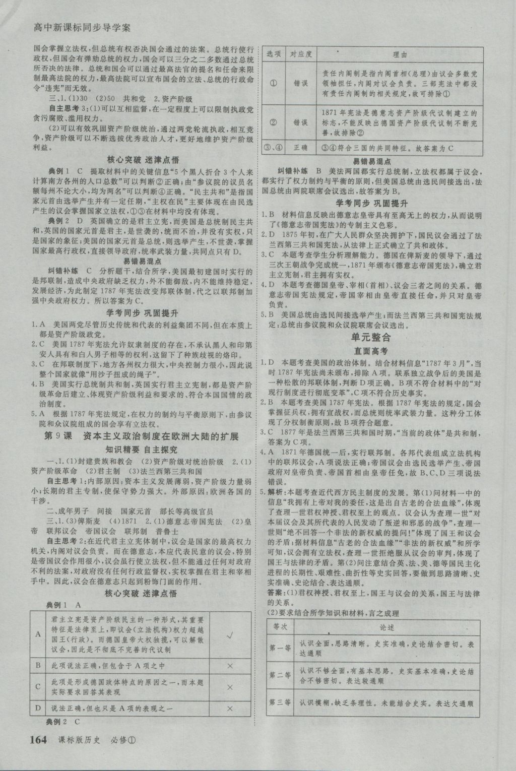 與名師對(duì)話高中新課標(biāo)同步導(dǎo)學(xué)案歷史必修1人教版 參考答案第4頁(yè)