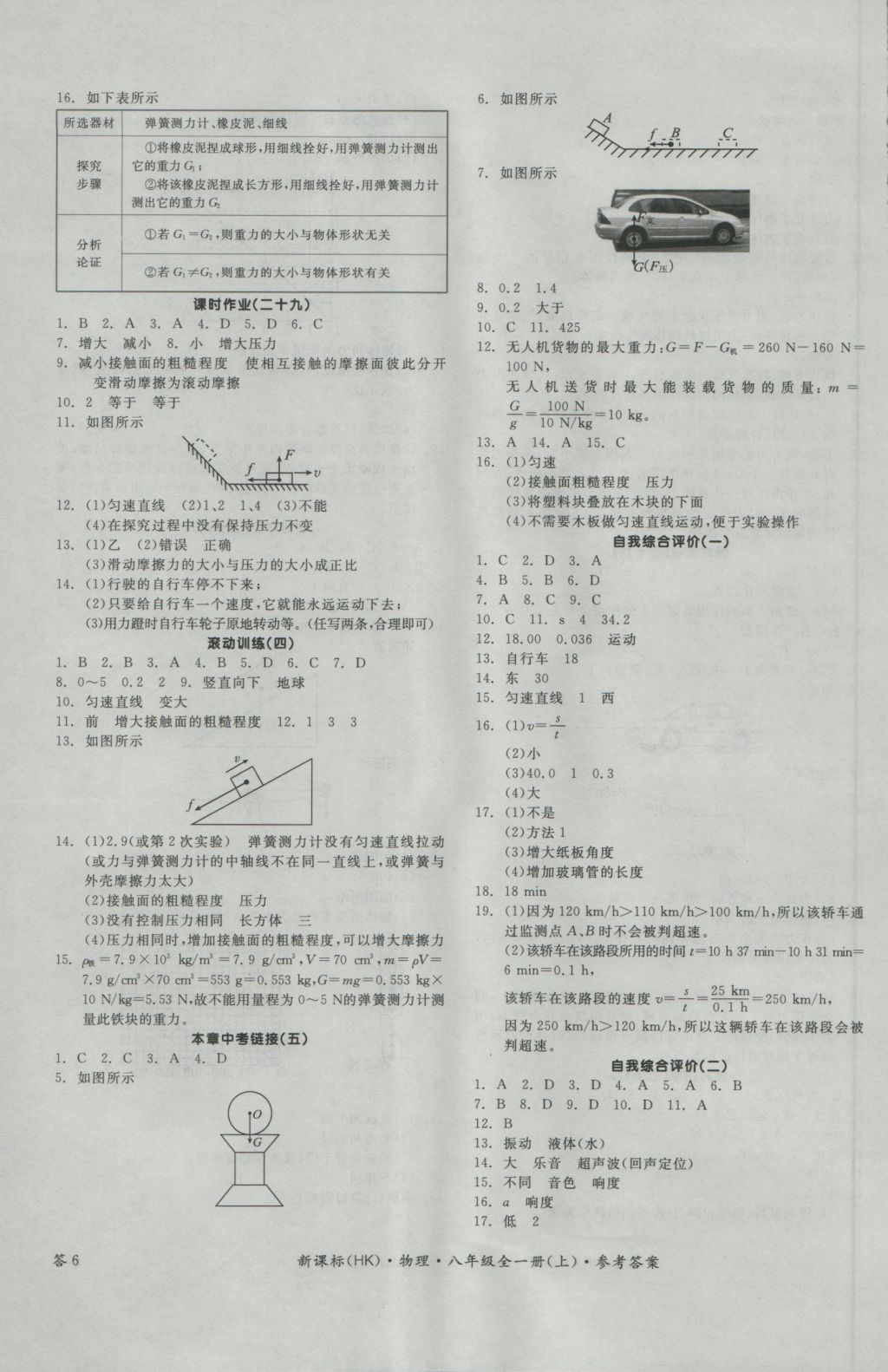 2016年全品学练考八年级物理全一册上沪科版 参考答案第11页