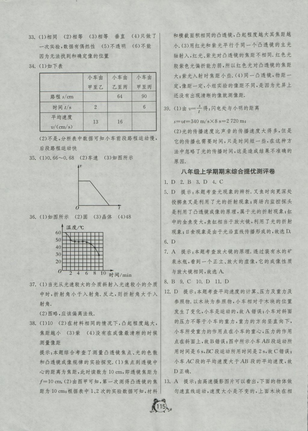 2016年單元雙測(cè)全程提優(yōu)測(cè)評(píng)卷八年級(jí)物理上冊(cè)蘇科版 參考答案第19頁(yè)