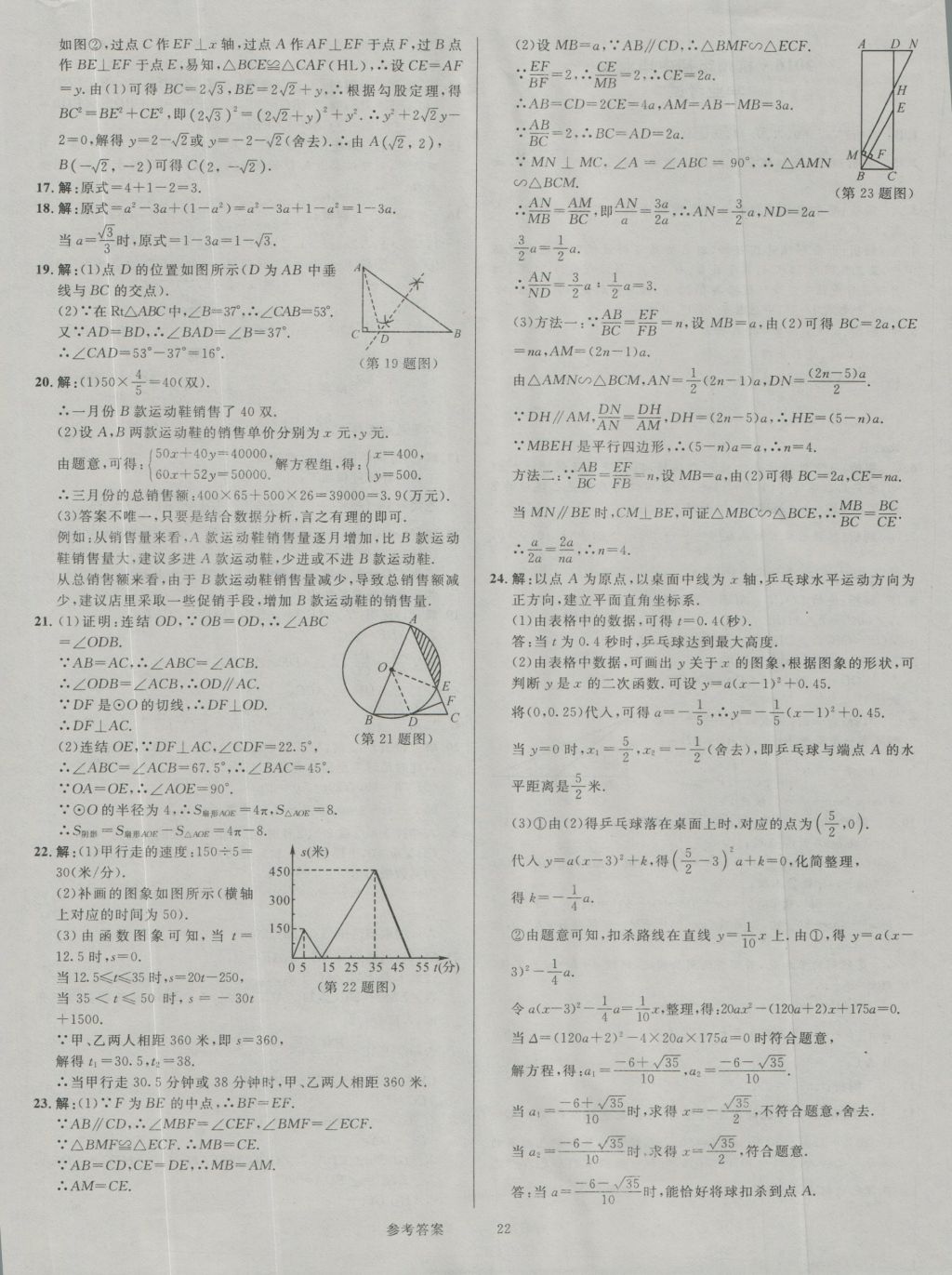 2017年中考真題匯編數(shù)學(xué) 參考答案第22頁(yè)