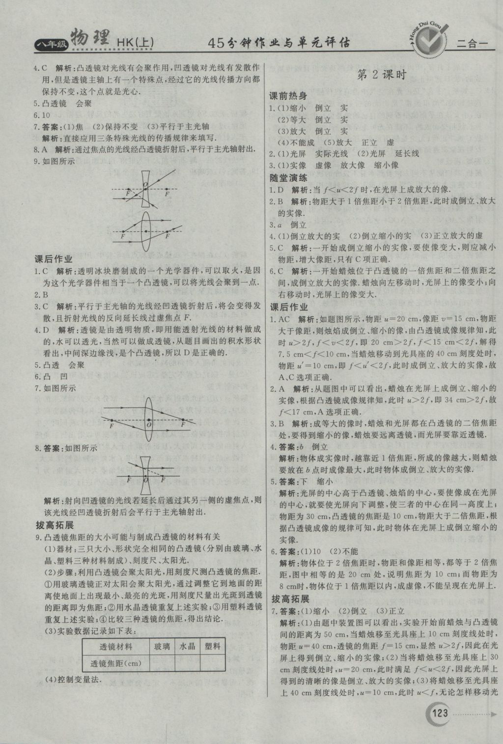 2016年紅對(duì)勾45分鐘作業(yè)與單元評(píng)估八年級(jí)物理上冊(cè)滬科版 參考答案第15頁(yè)