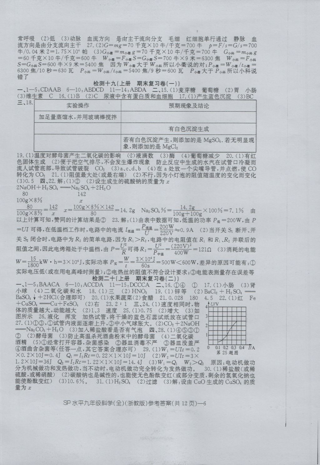 2016年新動(dòng)力初中九年級(jí)全年高分攻略科學(xué)浙教版 參考答案第6頁