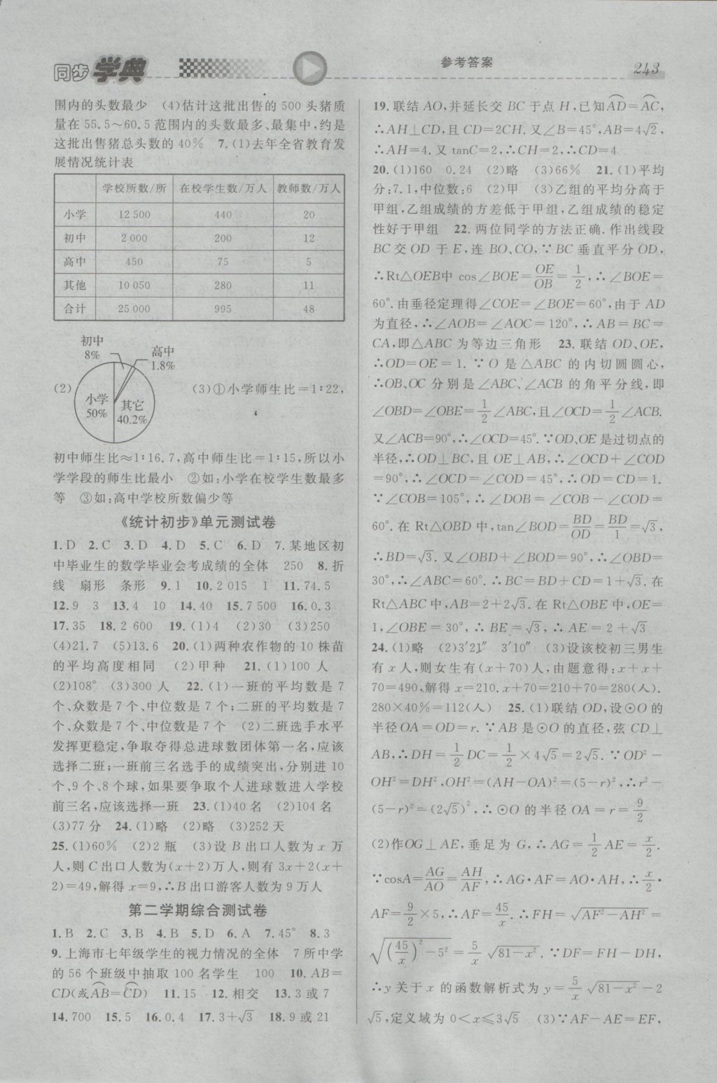 2016年惠宇文化同步學(xué)典九年級數(shù)學(xué)全一冊 參考答案第17頁