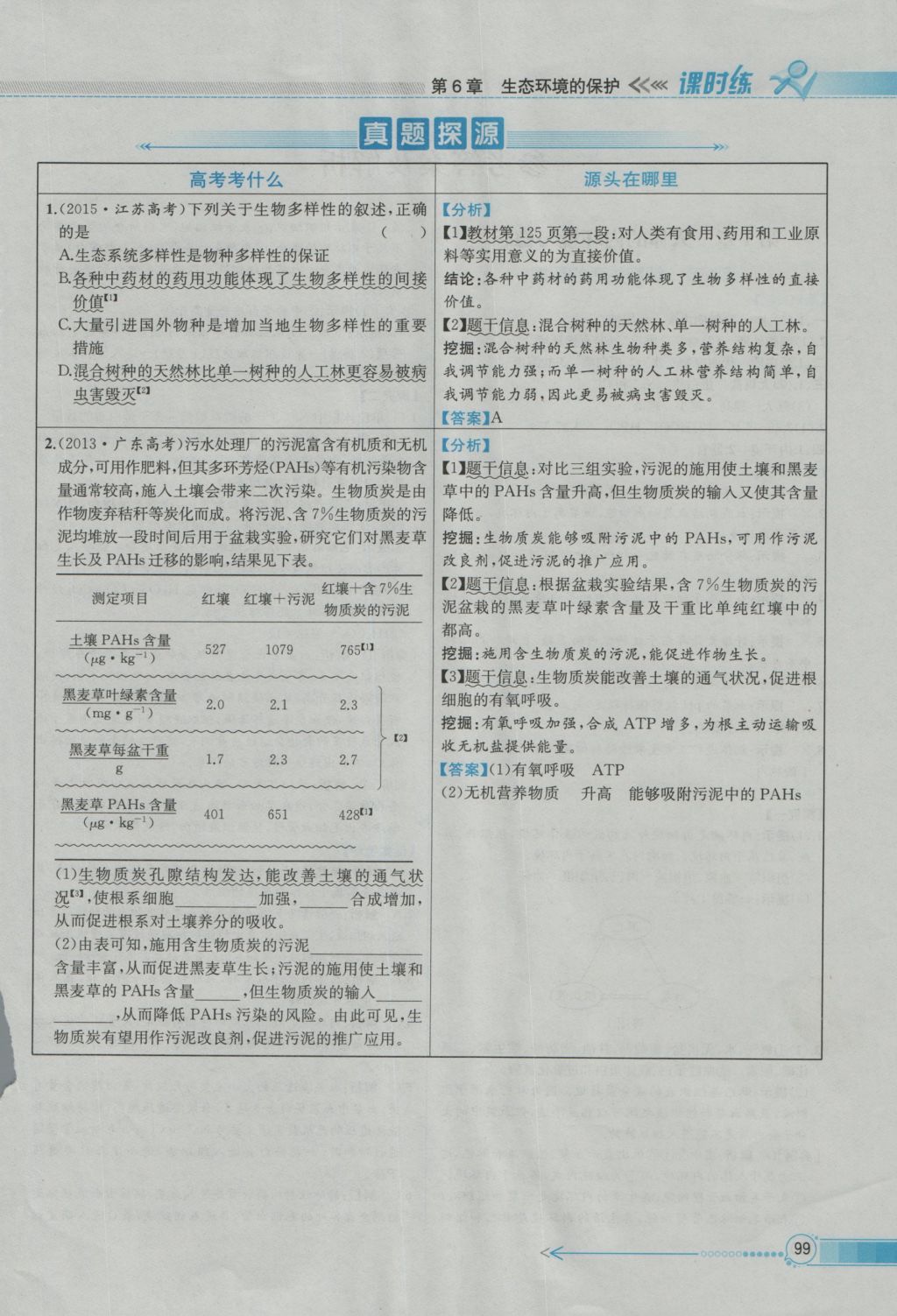 同步導學案課時練生物必修3人教版 參考答案第1頁