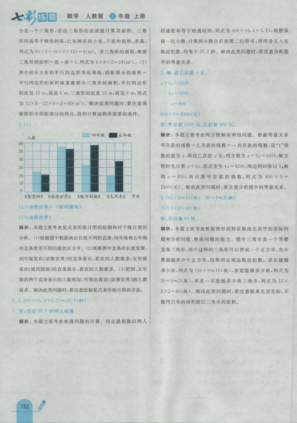 2016年七彩練霸五年級數(shù)學(xué)上冊人教版 參考答案第64頁