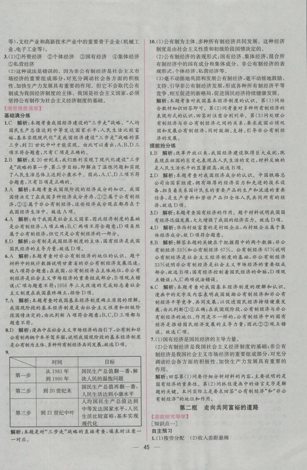 2016年同步导学案课时练九年级思想品德全一册人教版 参考答案第21页