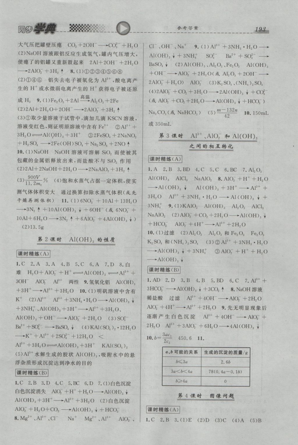 惠宇文化同步學(xué)典高二年級(jí)化學(xué)全一冊(cè) 參考答案第3頁(yè)