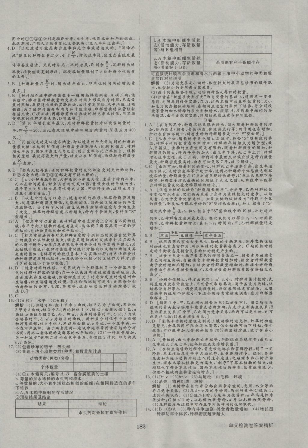 步步高學(xué)案導(dǎo)學(xué)與隨堂筆記生物必修3人教版 參考答案第22頁(yè)