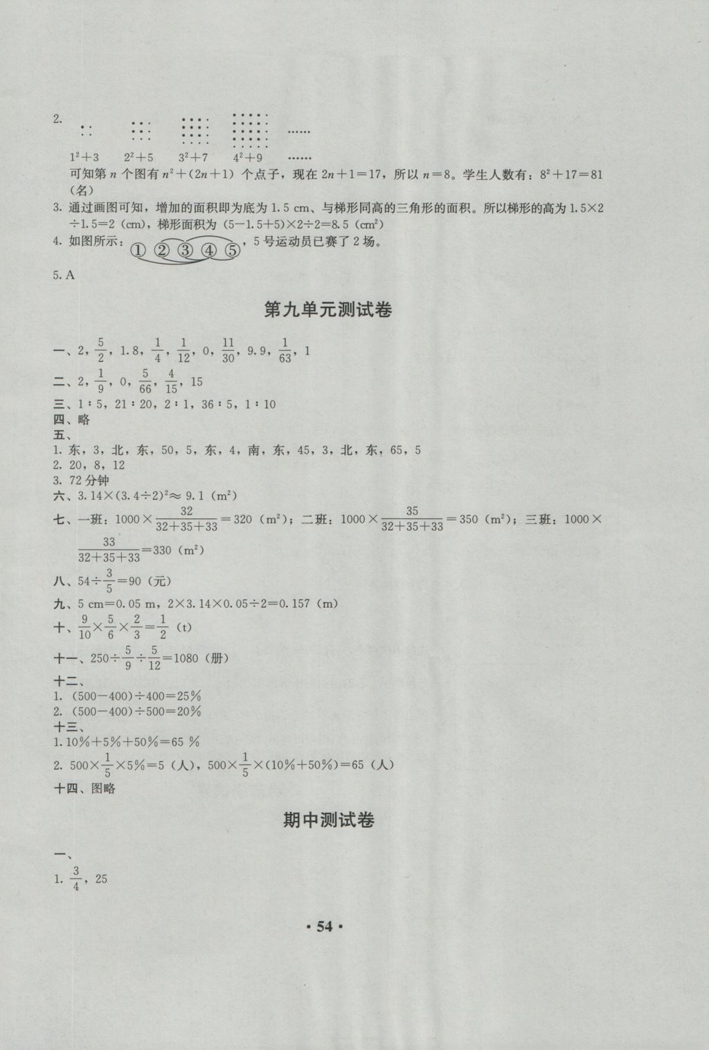 2016年人教金學(xué)典同步解析與測(cè)評(píng)六年級(jí)數(shù)學(xué)上冊(cè)人教版 參考答案第10頁