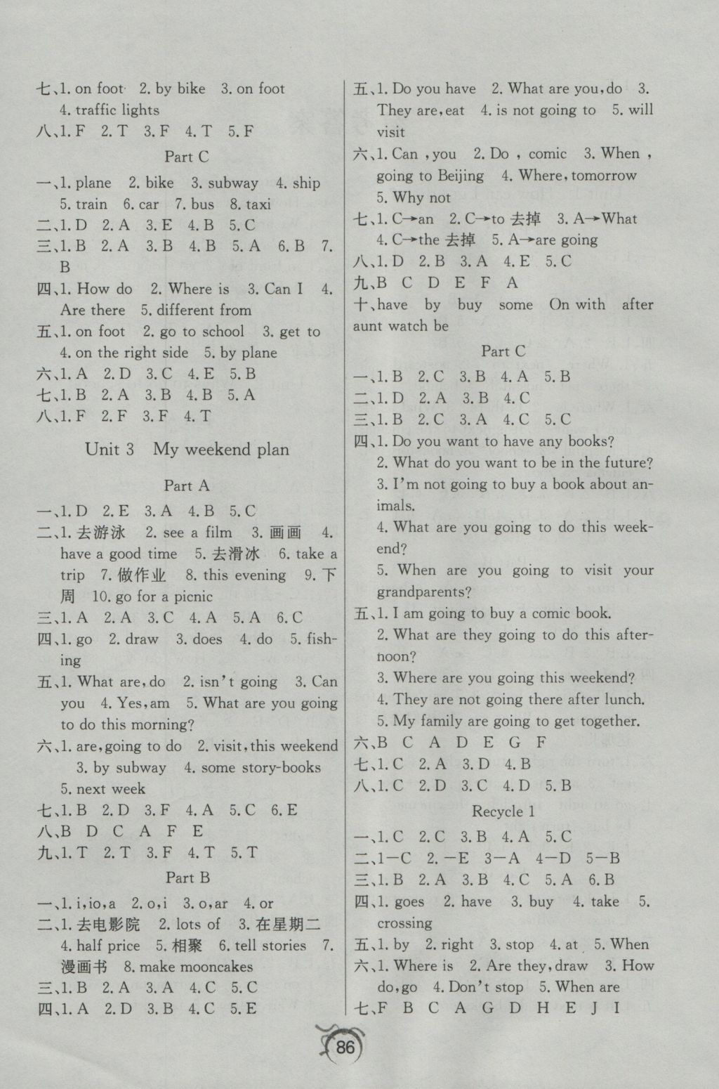 2016年優(yōu)等生全優(yōu)計劃課時優(yōu)化練加測六年級英語上冊人教PEP版 參考答案第2頁