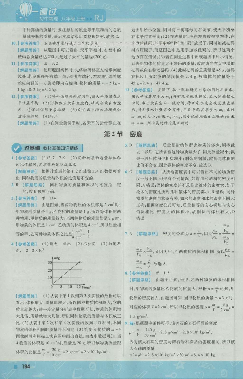 2016年一遍過初中物理八年級上冊人教版 參考答案第54頁