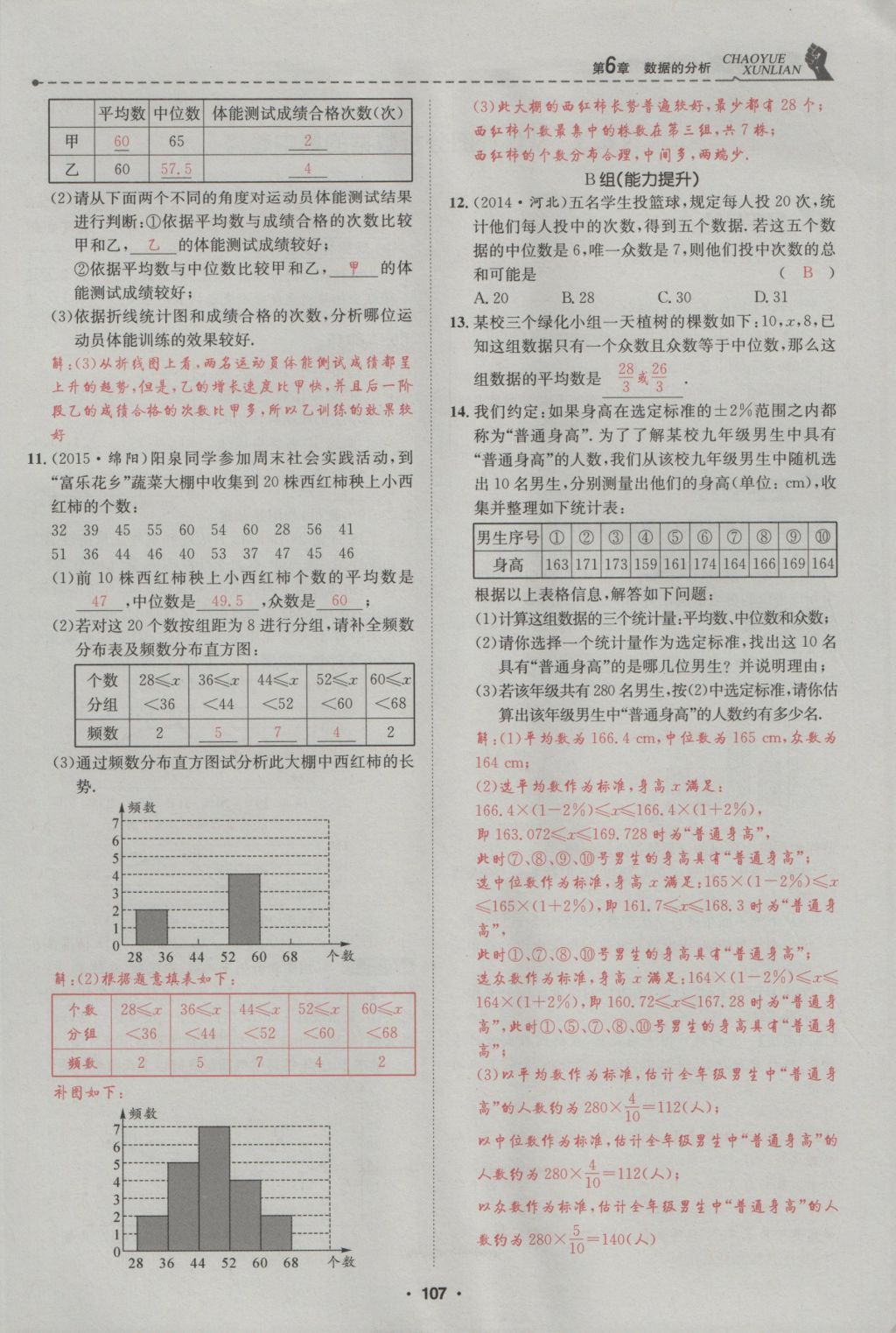 2016年五州圖書超越訓(xùn)練八年級數(shù)學(xué)上冊北師大版 第6章 數(shù)據(jù)的分析第161頁