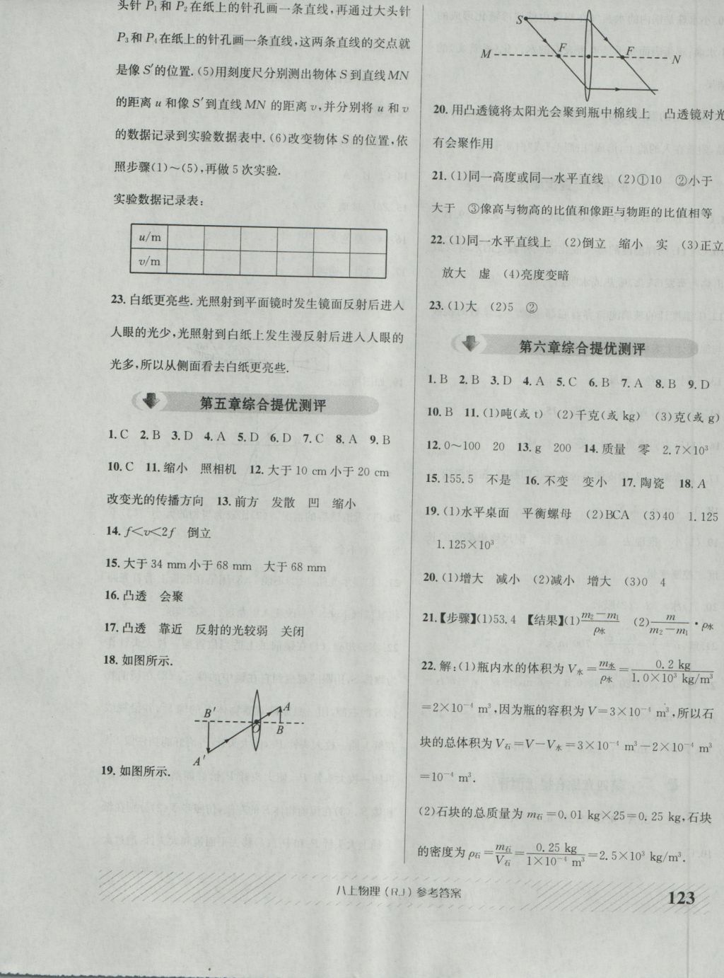 2016年原創(chuàng)講練測課優(yōu)新突破八年級物理上冊人教版 參考答案第15頁