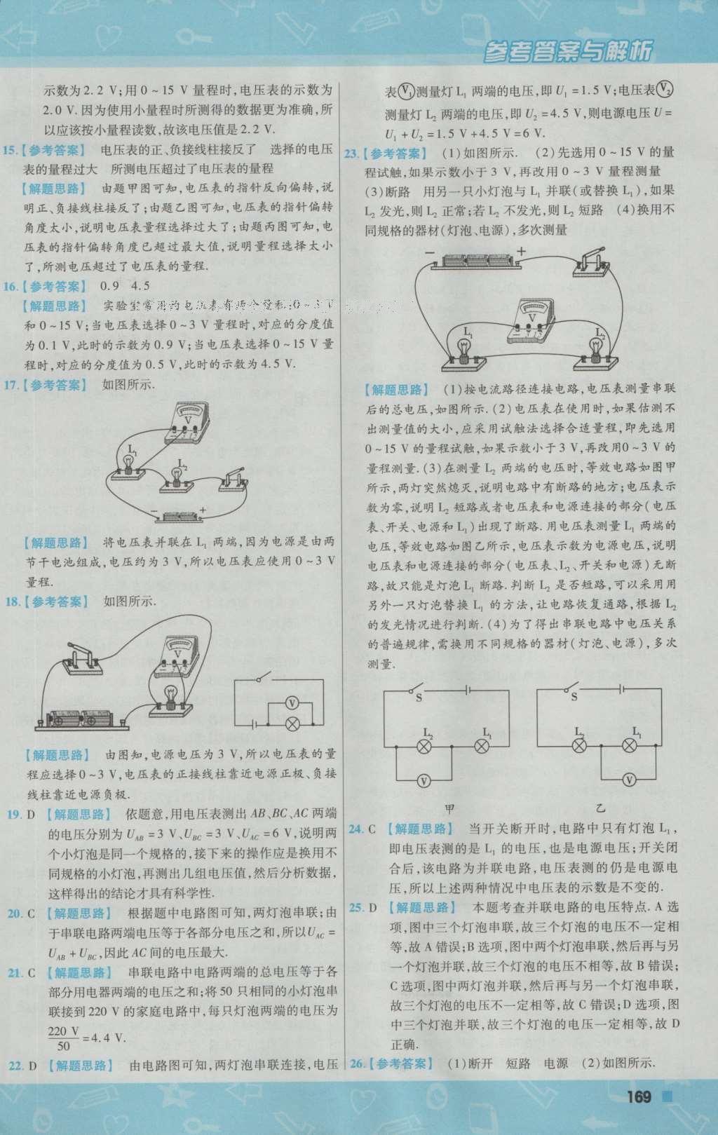 2016年一遍過(guò)初中物理九年級(jí)上冊(cè)滬科版 參考答案第31頁(yè)