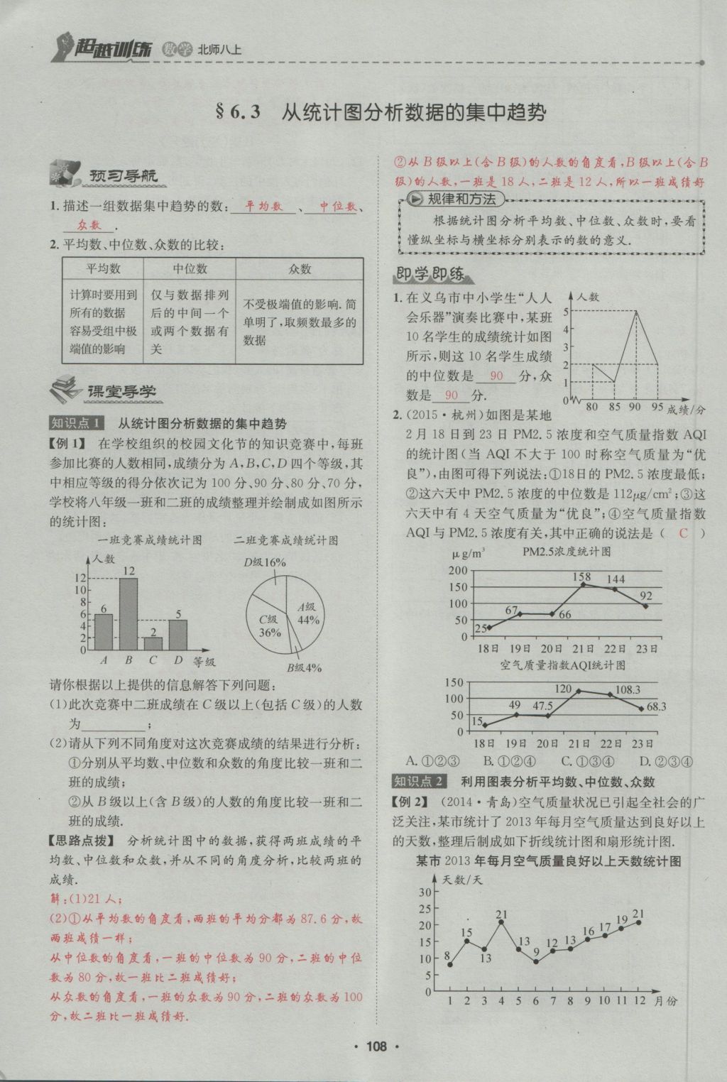 2016年五州圖書超越訓練八年級數(shù)學上冊北師大版 第6章 數(shù)據(jù)的分析第162頁