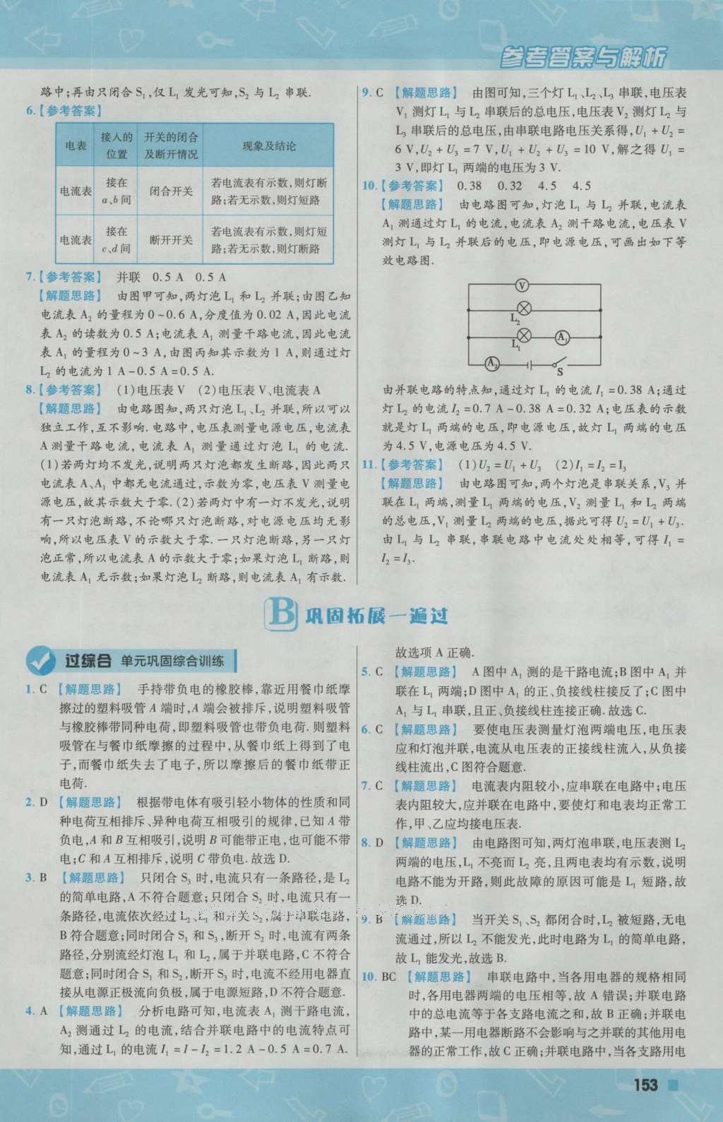 2016年一遍過初中物理九年級上冊滬粵版 參考答案第31頁