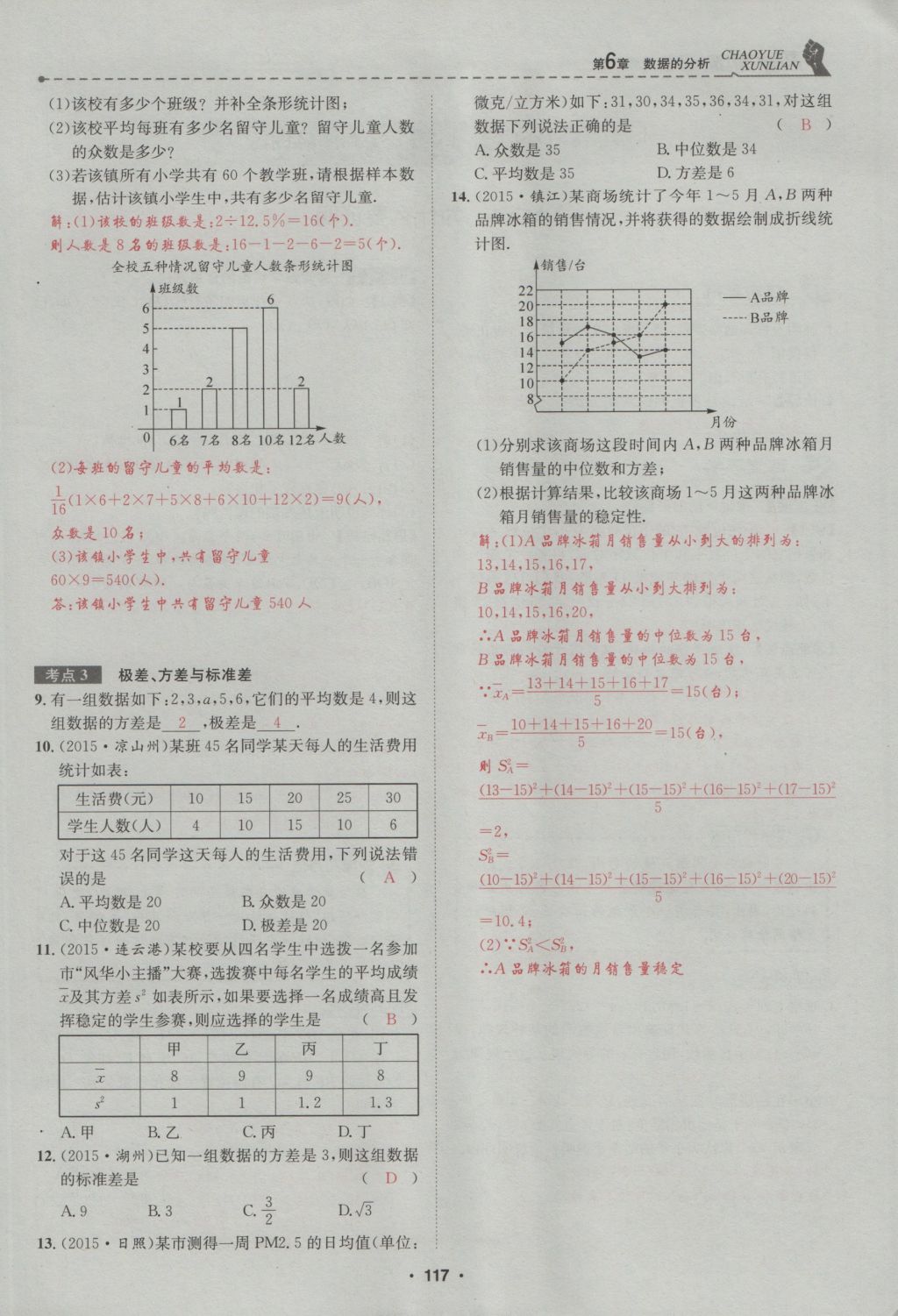 2016年五州圖書超越訓(xùn)練八年級數(shù)學(xué)上冊北師大版 第6章 數(shù)據(jù)的分析第171頁