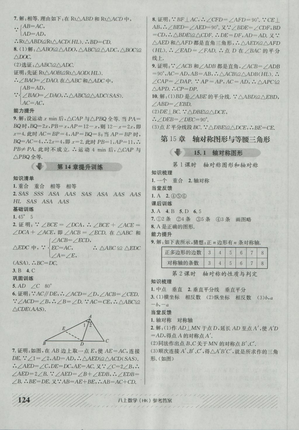 2016年原創(chuàng)講練測課優(yōu)新突破八年級數(shù)學(xué)上冊滬科版 參考答案第12頁