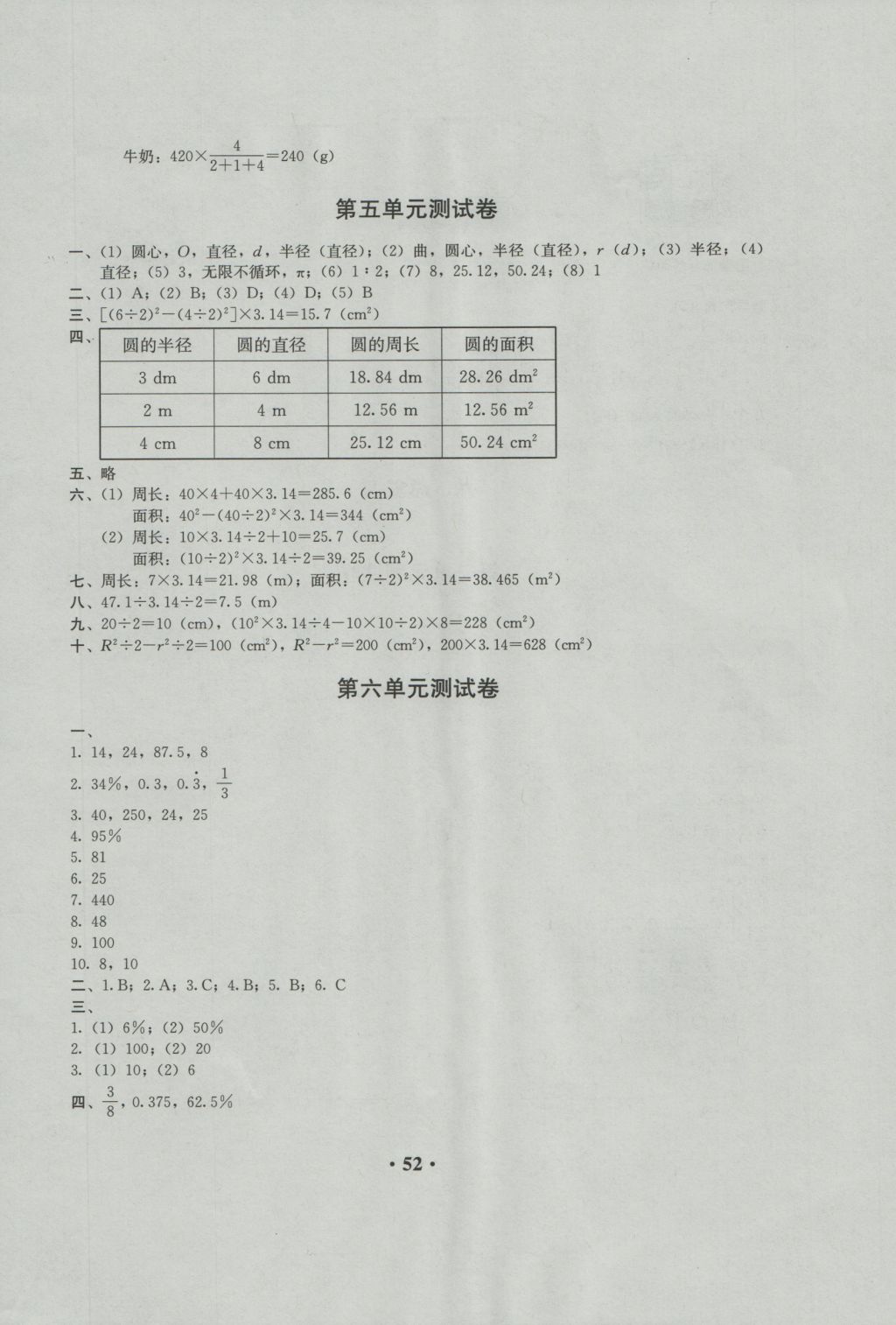 2016年人教金學典同步解析與測評六年級數(shù)學上冊人教版 參考答案第8頁