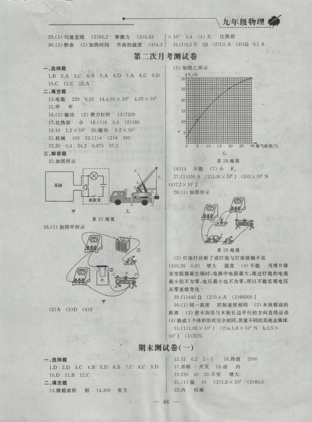 2016年為了燦爛的明天同步輔導(dǎo)與能力訓(xùn)練九年級(jí)物理上冊(cè)蘇科版 參考答案第6頁