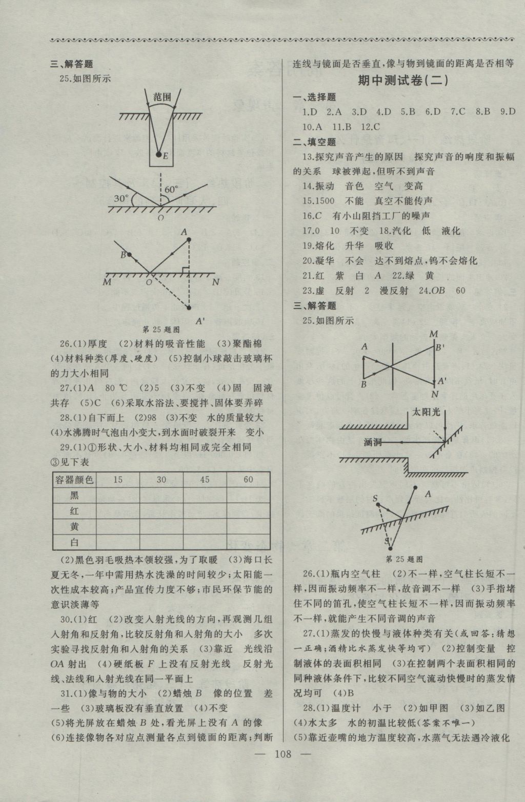 2016年為了燦爛的明天同步輔導(dǎo)與能力訓(xùn)練八年級(jí)物理上冊(cè)蘇科版 參考答案第4頁(yè)