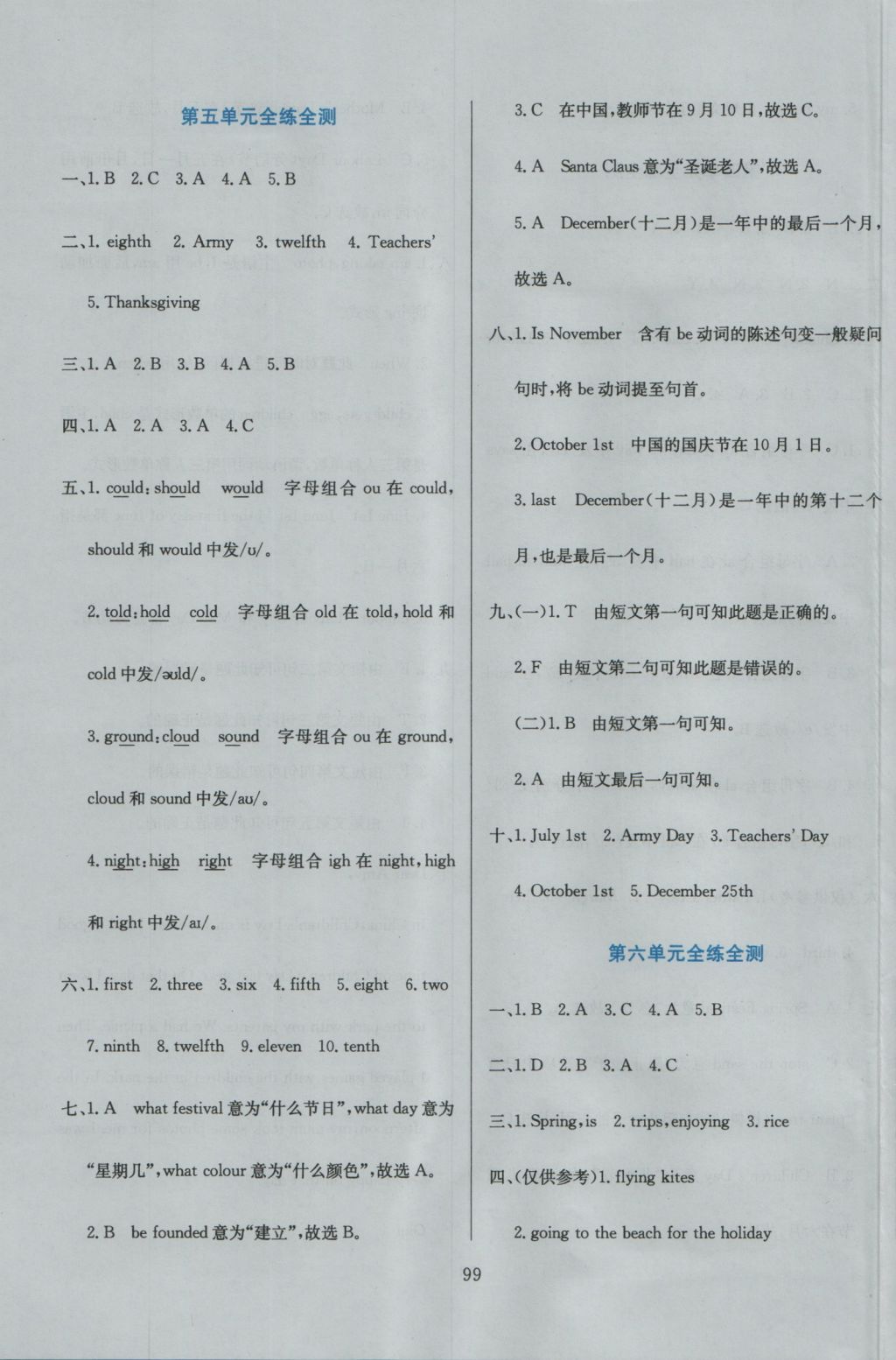 2016年小學(xué)教材全練六年級(jí)英語(yǔ)上冊(cè)人教版天津?qū)Ｓ?nbsp;參考答案第23頁(yè)