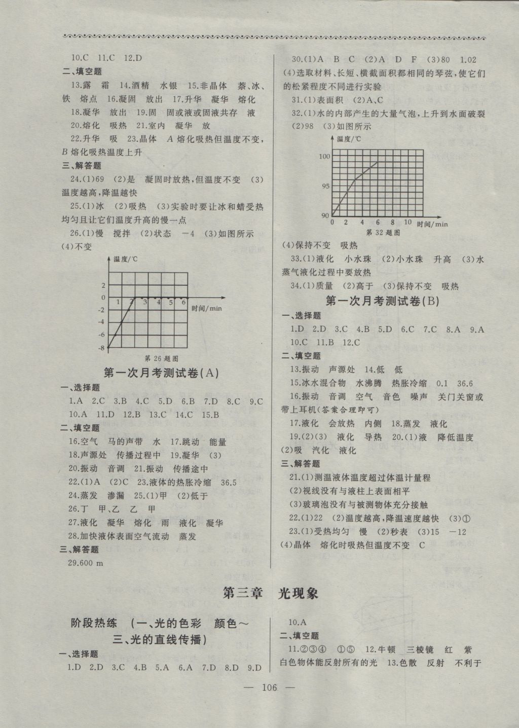 2016年為了燦爛的明天同步輔導(dǎo)與能力訓(xùn)練八年級(jí)物理上冊(cè)蘇科版 參考答案第2頁