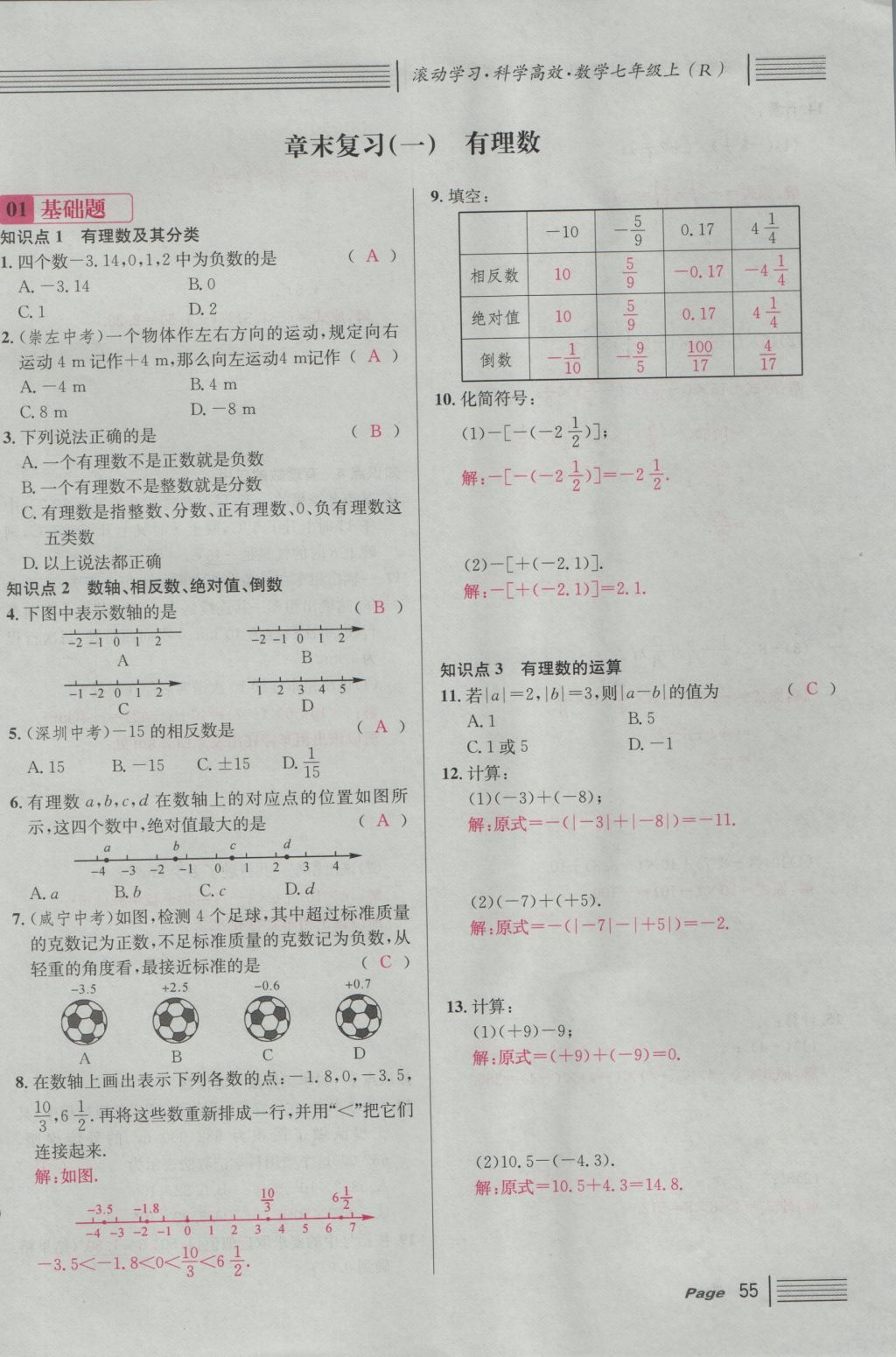 2016年名校课堂滚动学习法七年级数学上册人教版 第一章 有理数第79页