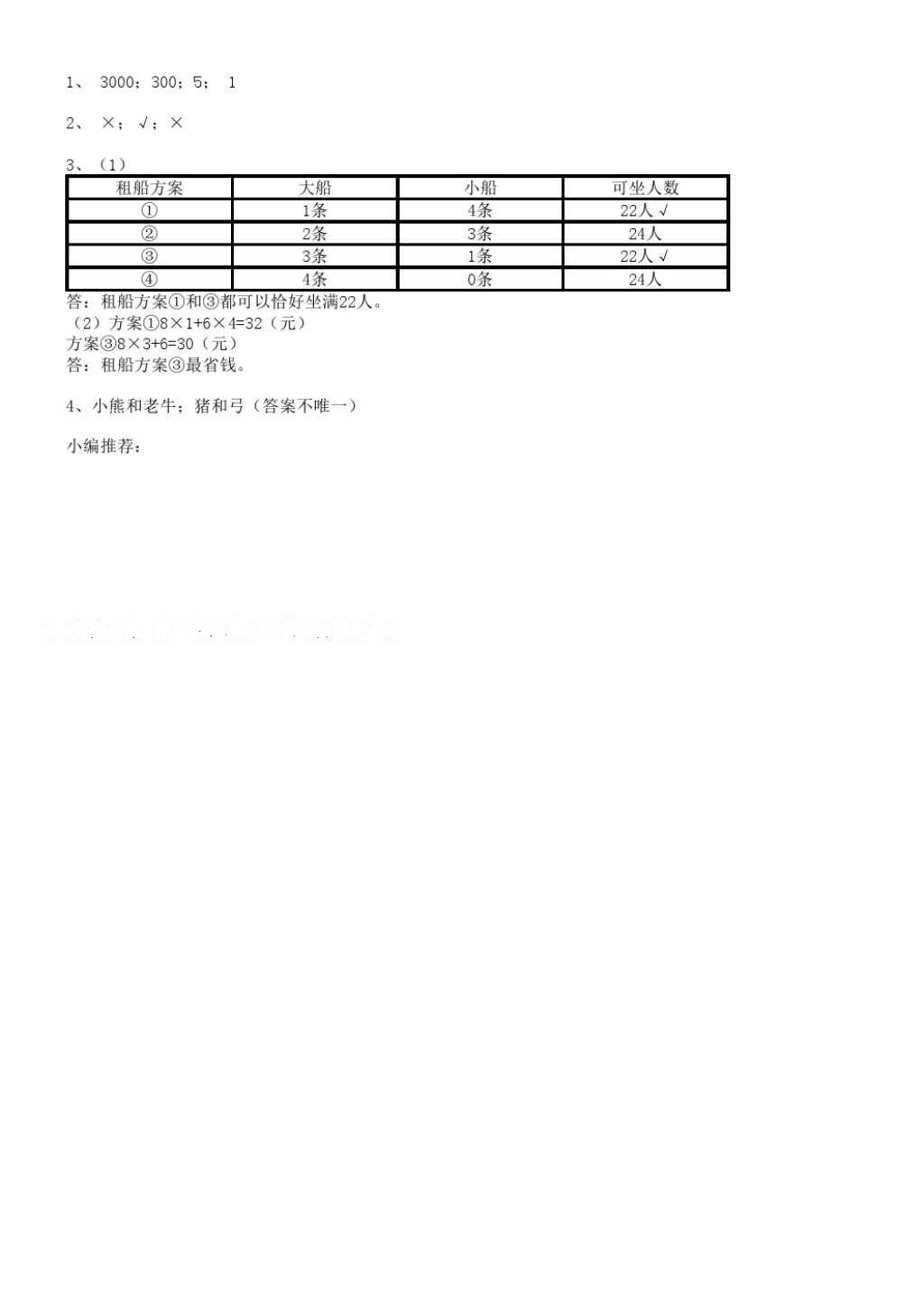 2016年长江全能学案同步练习册三年级数学上册人教版 参考答案第21页