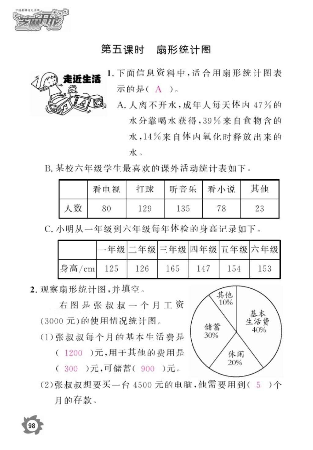 2016年數(shù)學(xué)作業(yè)本六年級(jí)上冊(cè)人教版江西教育出版社 參考答案第100頁(yè)