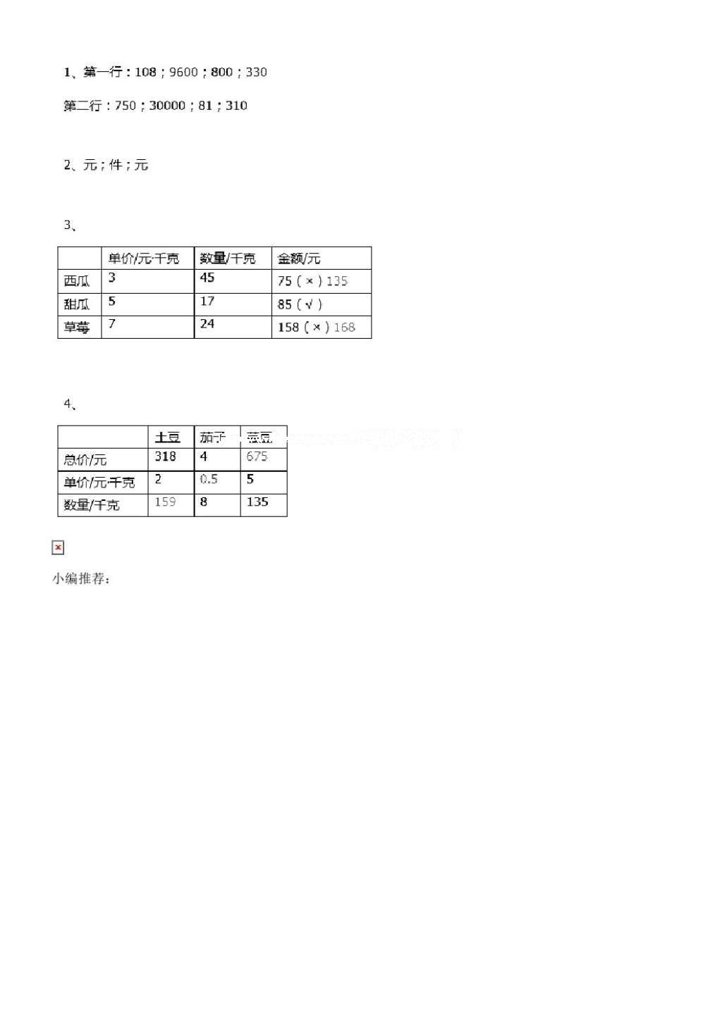 2016年南方新課堂金牌學案四年級數(shù)學上冊人教版 參考答案第23頁