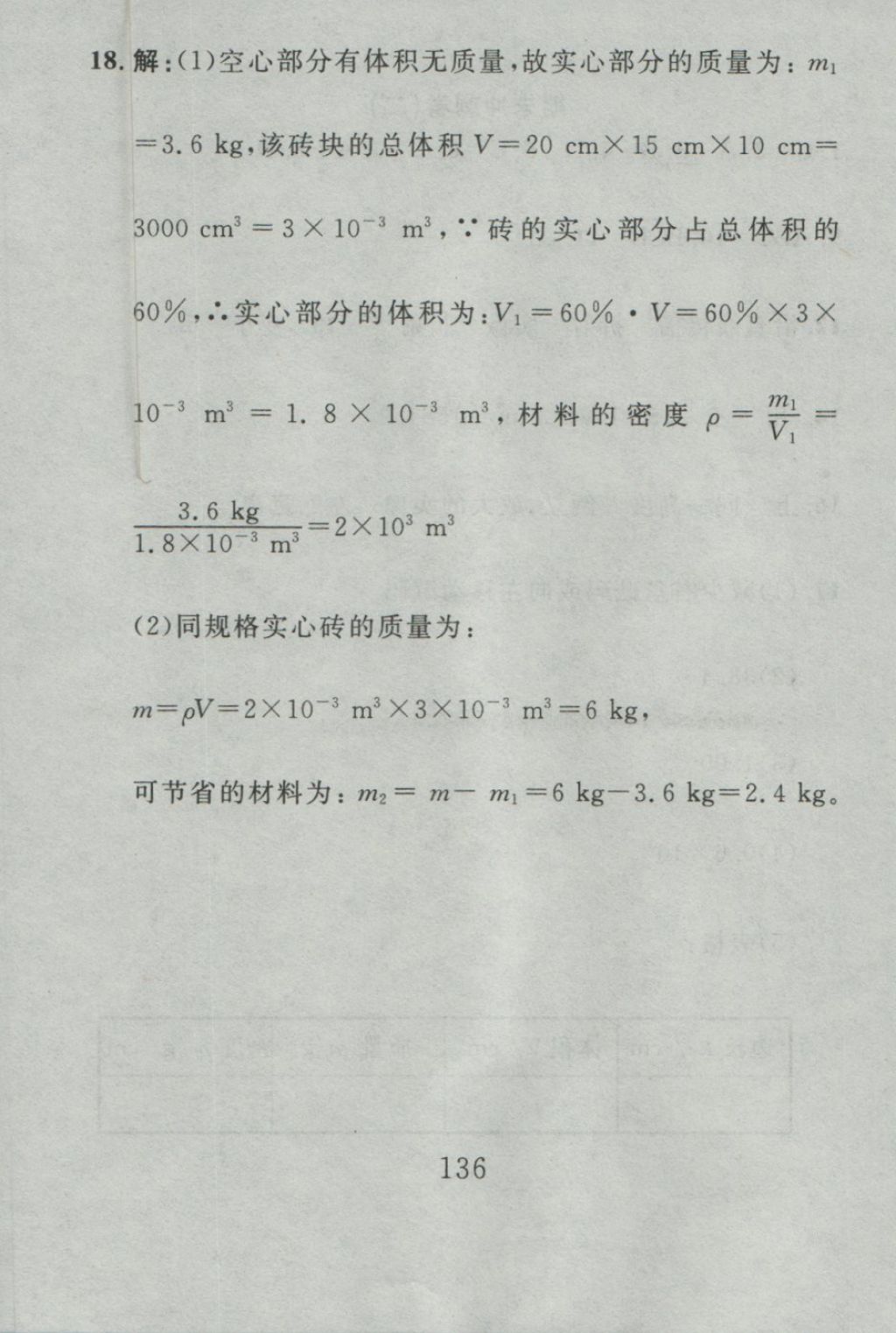 2016年高分計劃一卷通八年級物理上冊人教版 參考答案第60頁