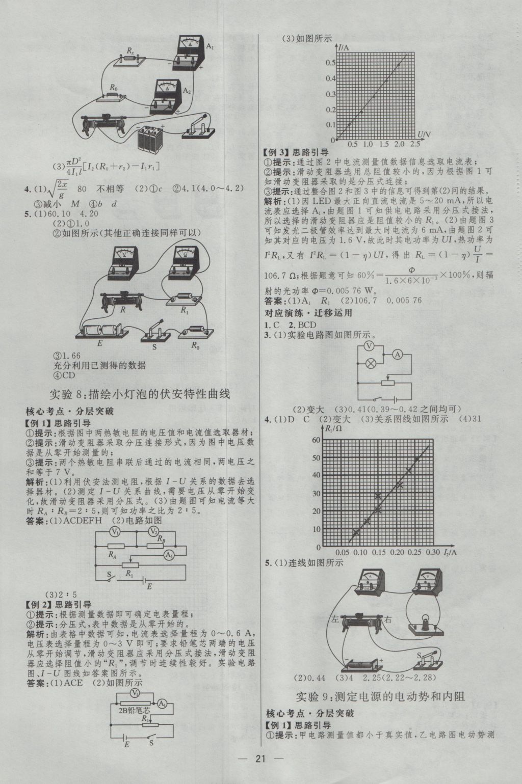 2017年高中總復(fù)習(xí)優(yōu)化設(shè)計(jì)一輪用書物理天津?qū)０?nbsp;參考答案第20頁