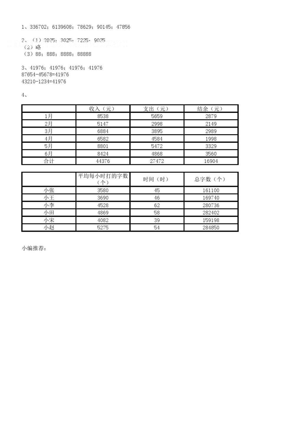 2016年數(shù)學(xué)配套練習(xí)冊小學(xué)四年級上冊青島版青島出版社 參考答案第11頁