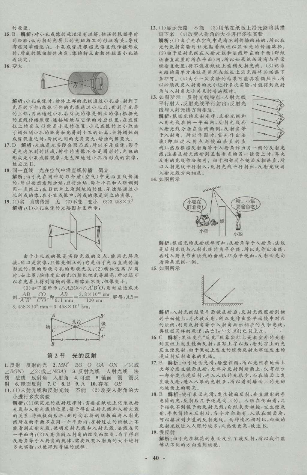 2016年非常1加1八年級物理上冊人教版 參考答案第8頁