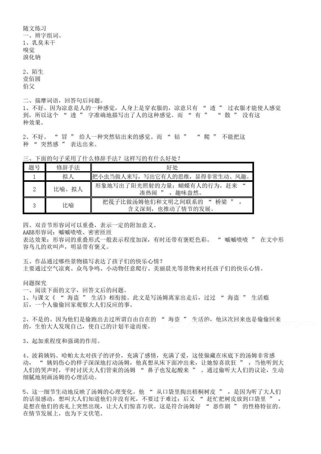 2016年補(bǔ)充習(xí)題七年級語文上冊蘇教版江蘇教育出版社 參考答案第19頁