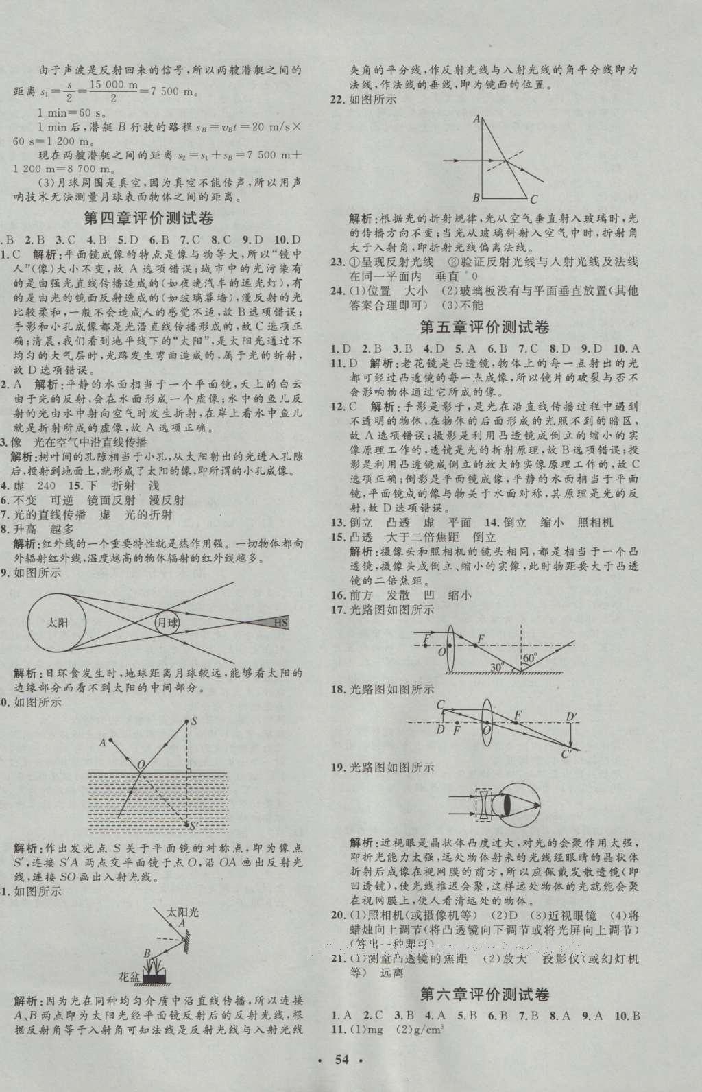 2016年非常1加1八年級物理上冊人教版 參考答案第22頁