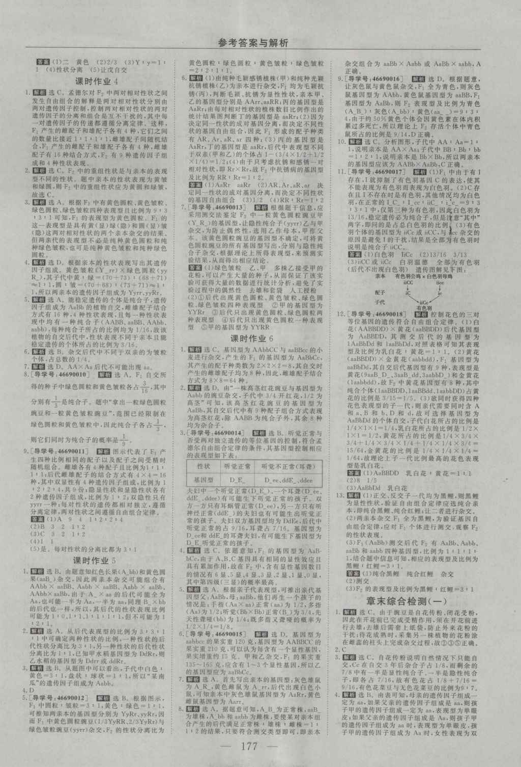 2016年高中同步創(chuàng)新課堂優(yōu)化方案生物必修2 參考答案第13頁