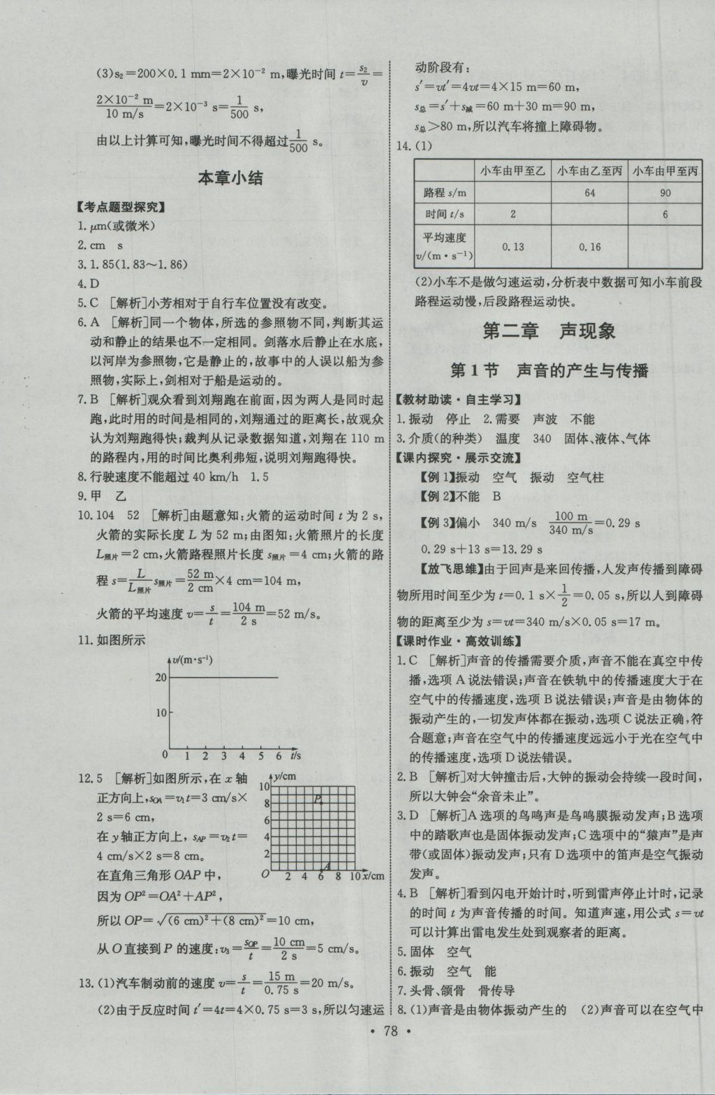 2016年能力培养与测试八年级物理上册人教版 参考答案第4页