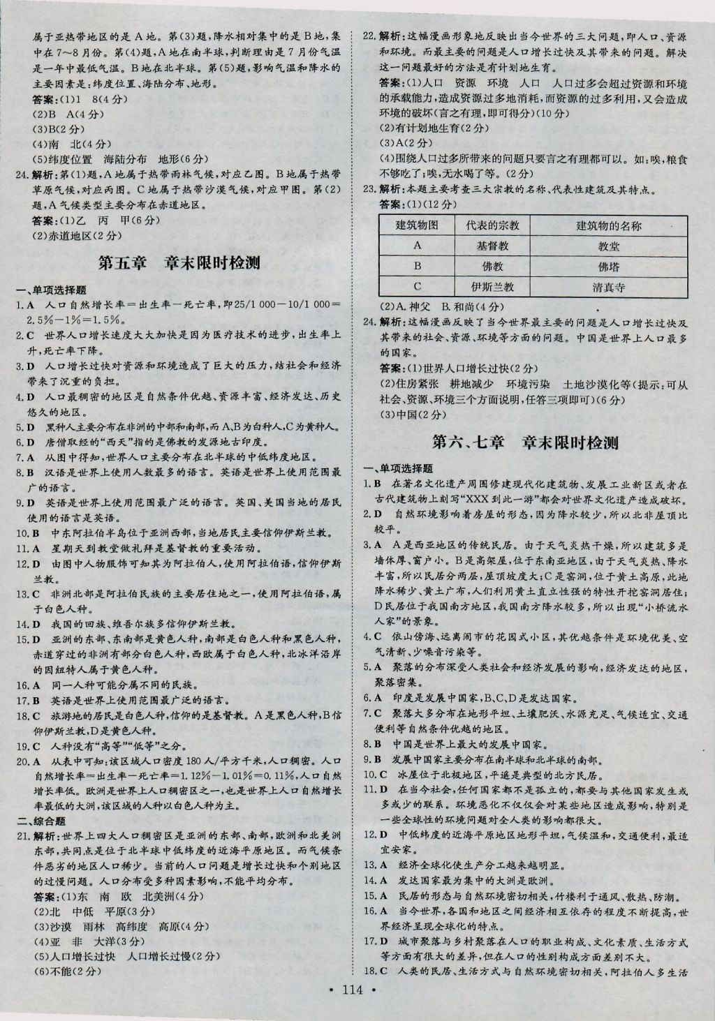 2016年練案課時(shí)作業(yè)本七年級(jí)地理上冊(cè)晉教版 參考答案第18頁(yè)