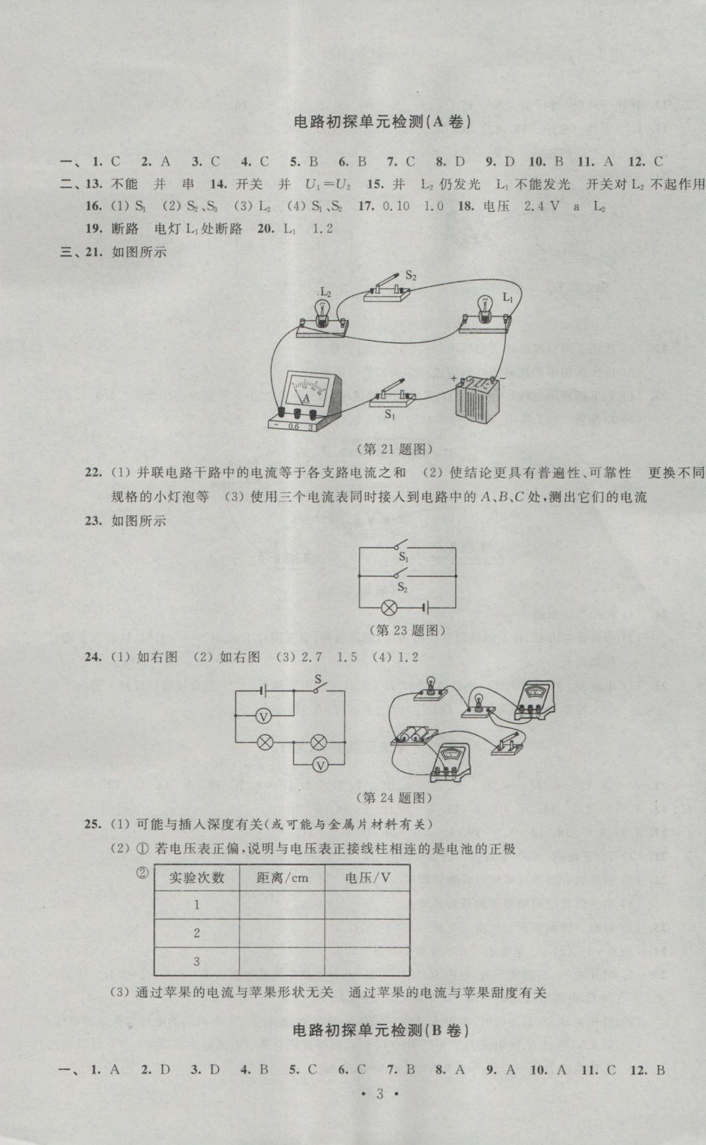 2016年陽(yáng)光互動(dòng)綠色成長(zhǎng)空間九年級(jí)物理上冊(cè)提優(yōu)版蘇科版 參考答案第3頁(yè)