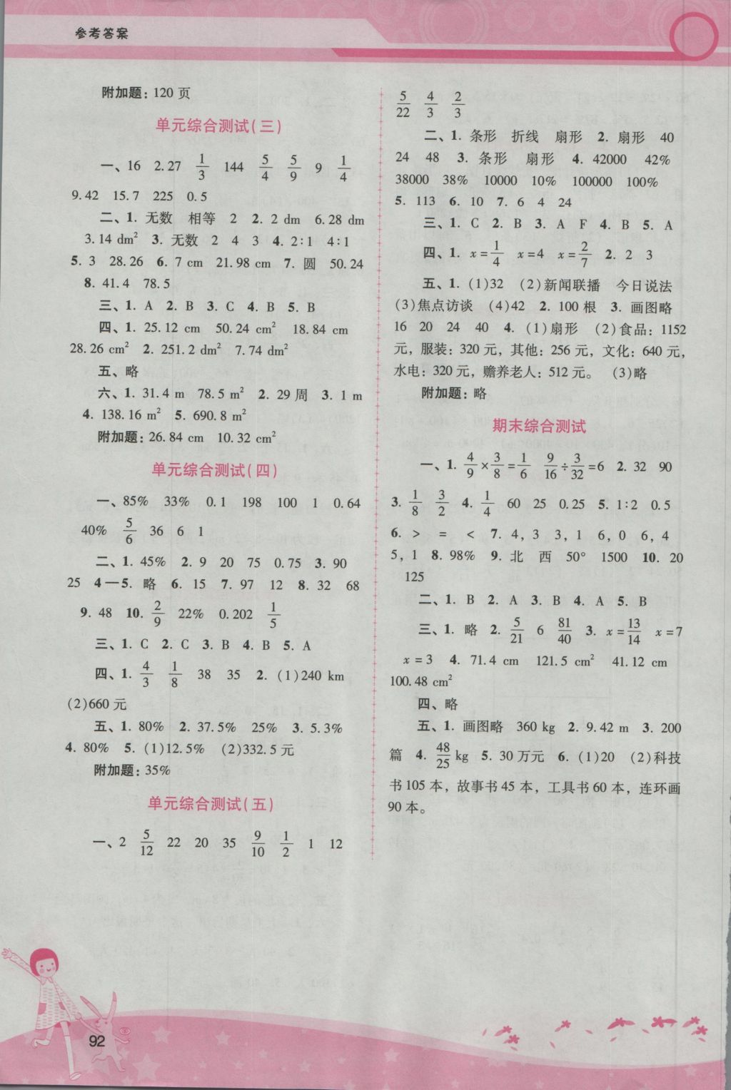 2016年自主與互動學習新課程學習輔導六年級數(shù)學上冊人教版 參考答案第6頁