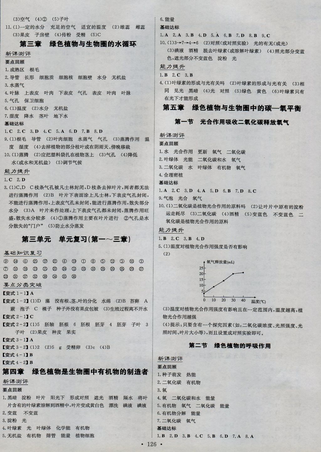 2016年練案課時(shí)作業(yè)本七年級(jí)生物上冊(cè)人教版 參考答案第6頁