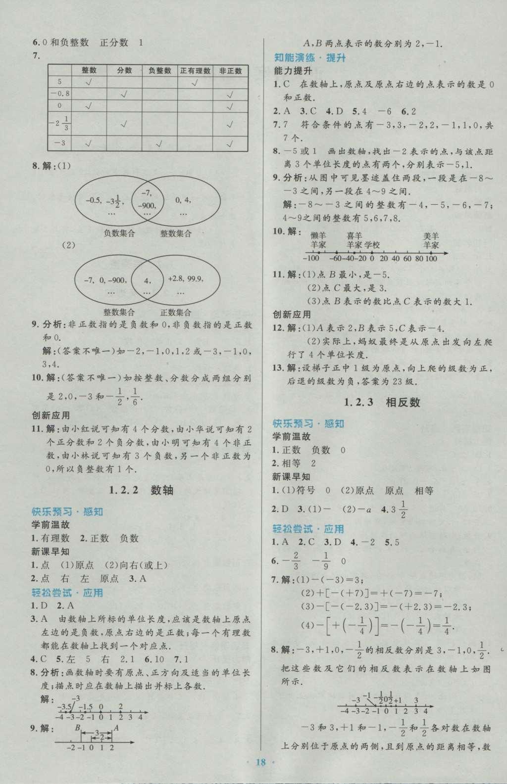 2016年初中同步测控优化设计七年级数学上册人教版 参考答案第5页