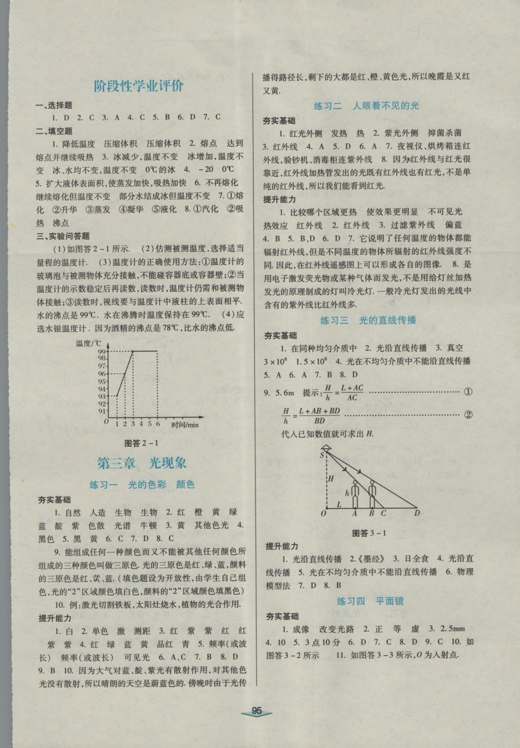 2016年自主合作探究新課程學(xué)習(xí)與評(píng)價(jià)八年級(jí)物理上冊(cè)蘇科版 參考答案第3頁(yè)